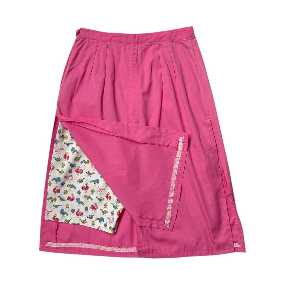 60s Vintage Highwaisted Skort Pink Skirt White Shorts Chicken Print Pantino. - Picture 5 of 8